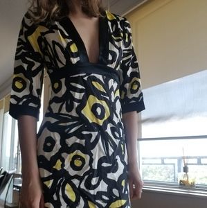 Nine West 100% Silk Dress With Plunged Neckline